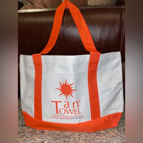 Tan Towel Branded Beach Tote-Medium - Picture 3 of 4